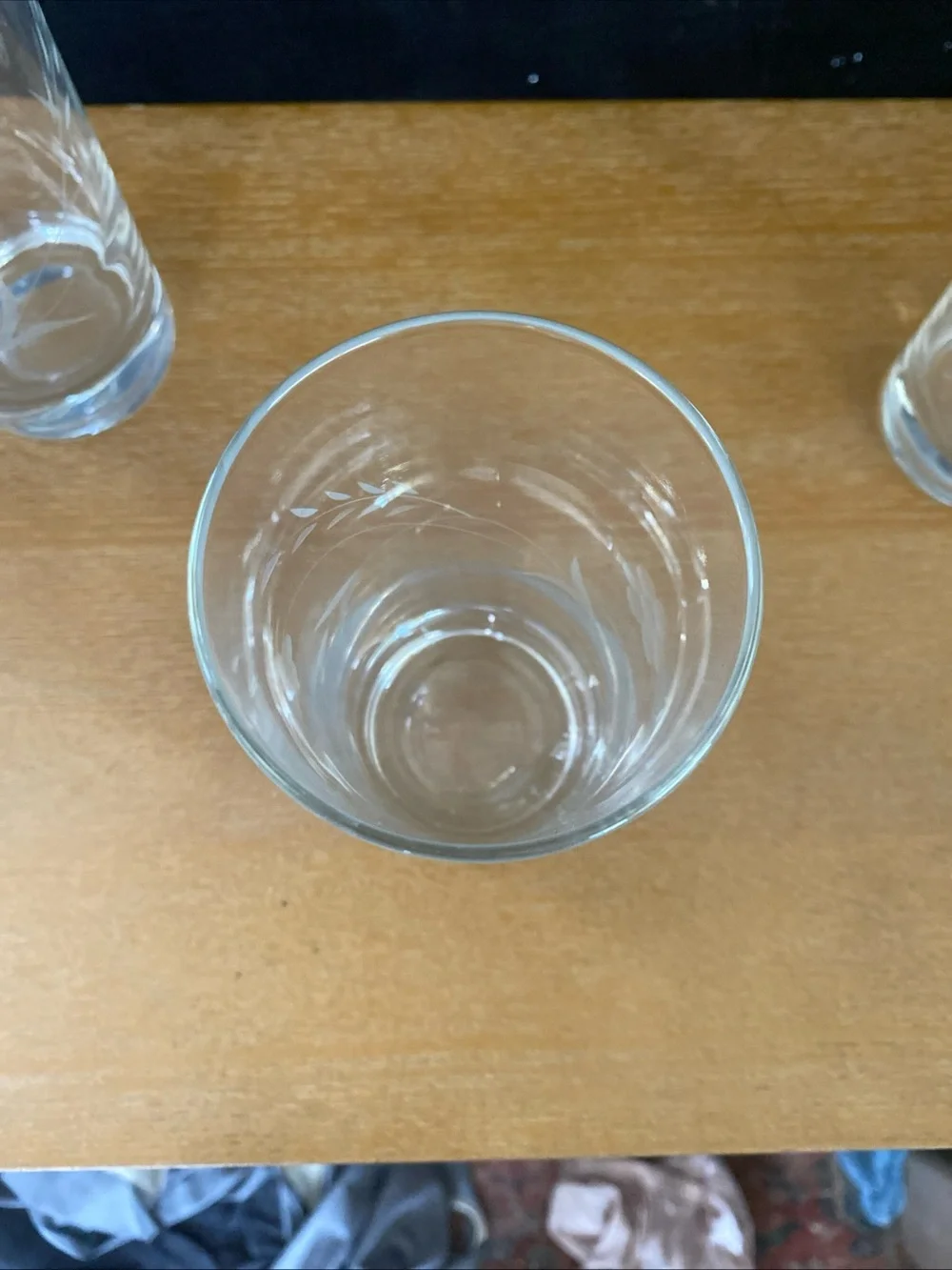 Vintage Princess House Clear Etched Floral Highball Glasses - Clear Set of 4